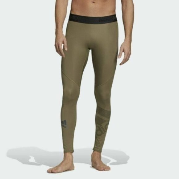 adidas Other - Adidas Army Green Alphaskin Climacool Compression Training Tights Size Small